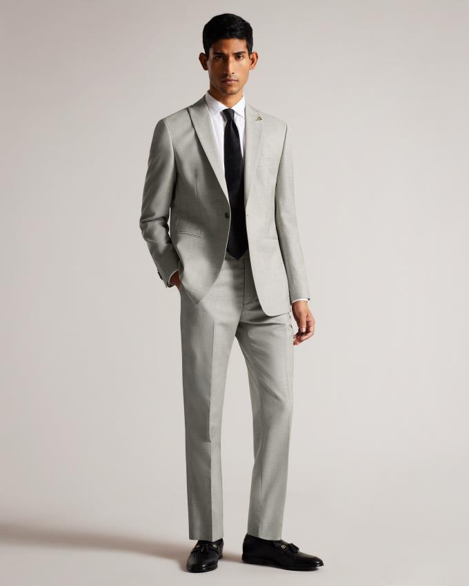 Pantalon Ted Baker Wool Cross Hatch Suit Grise Homme | KUU-73160051